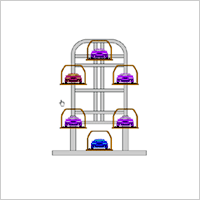 수직순환식 (LMG-SYSTEM) 파킹시스템을 간단하게 나타낸 이미지입니다.